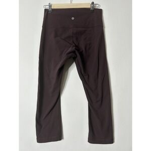 Lululemon Women Maroon Burgundy Crop Capri Leggings No Size Dot